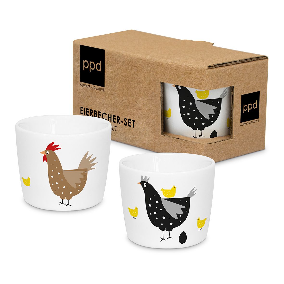 Breakfast Club Egg Cup Set Eierbecher Hühner