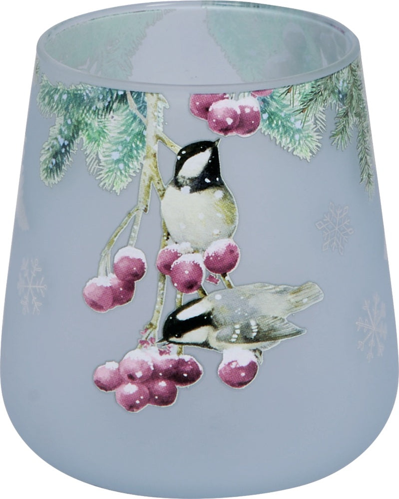 Windlicht, Kerzenhalter, Teelichthalter, 23495, Vogel, Romantische Weihnachten