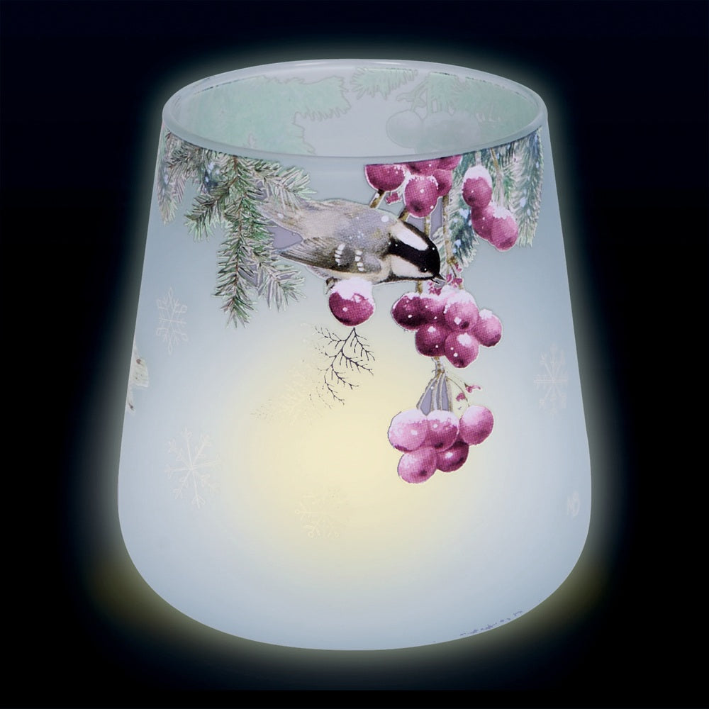 Windlicht, Kerzenhalter, Teelichthalter, 23495, Vogel, Romantische Weihnachten