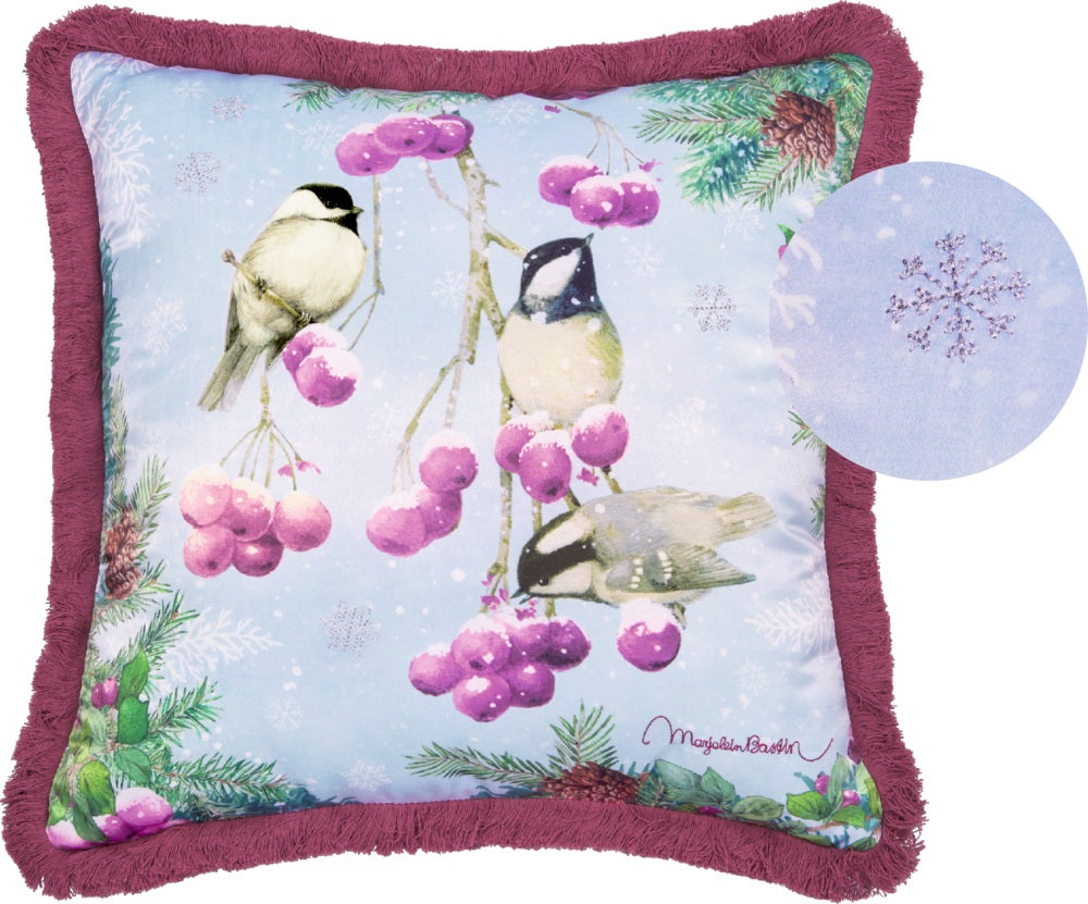 Romantische Weihnachten, Advent, Dekokissen Vögel, Die Spiegelburg, 23641