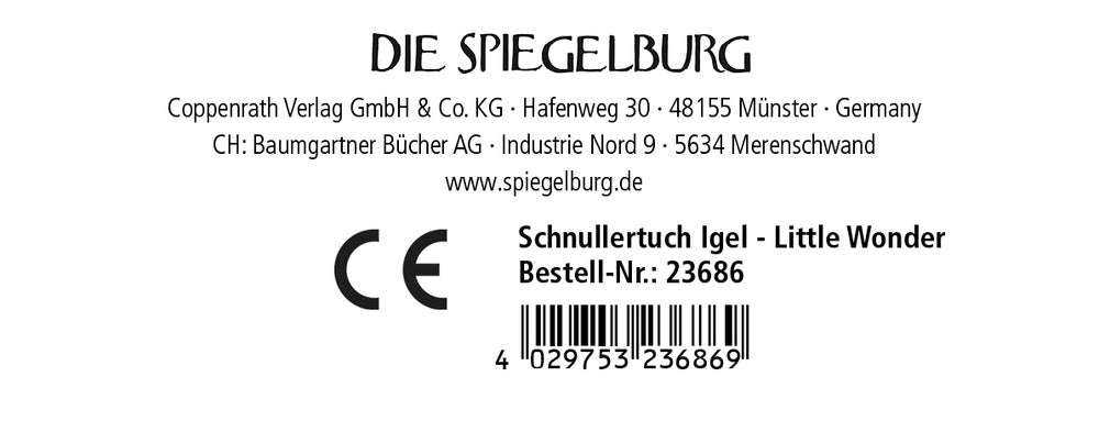 Kuscheltier mit Schnuffeltuch Igel - Little Wonder, Die Spiegelburg, 23686